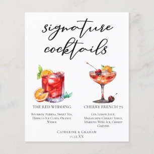 Menu Cocktails Signature Mariage Rouge
