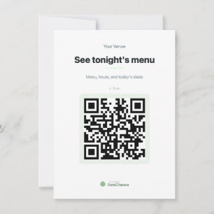 Menu Code QR Insérer une carte pour les restaurant