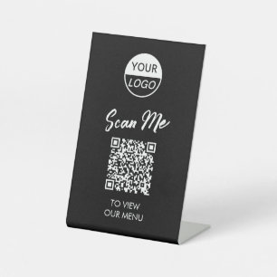 Menu Code QR Signe Pedestal sans contact classiq