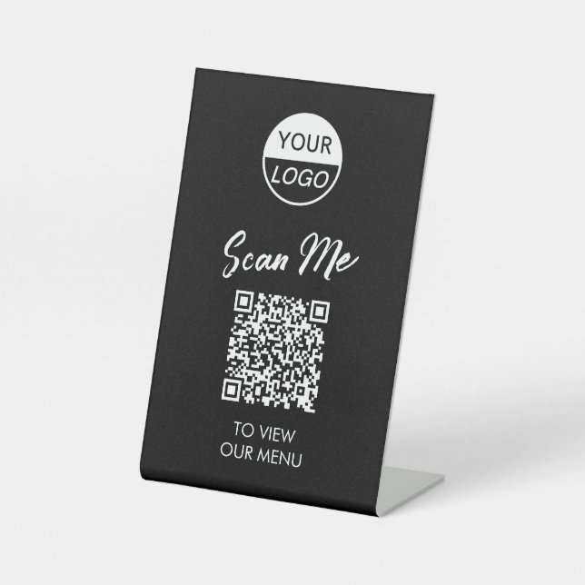 Menu Code QR | Signe Pedestal sans contact classiq (Recto)