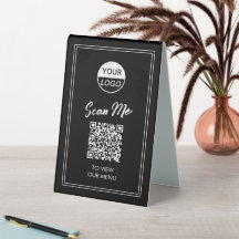 Menu Code QR | Signe Pedestal sans contact classiq
