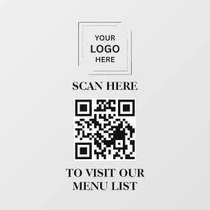 Menu Code QR Vinyle Autocollant pour Fenêtre