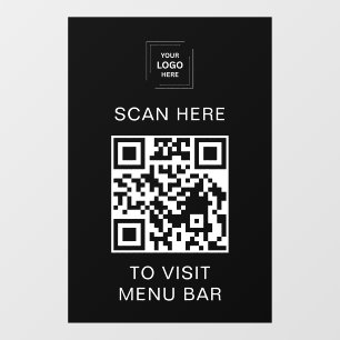 Menu Code QR Vinyle Autocollant pour Fenêtre
