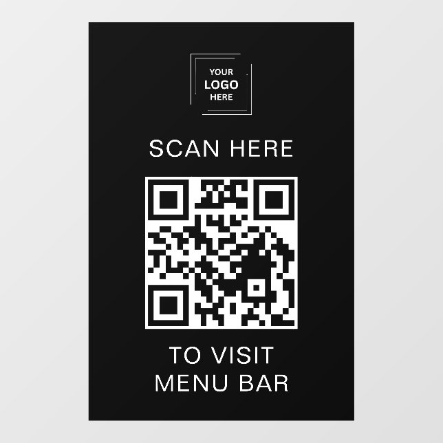 Menu Code QR Vinyle Autocollant pour Fenêtre (Feuille)