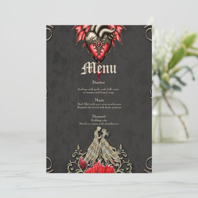Menu Coeur majestueux, romance gothique (Debout devant)
