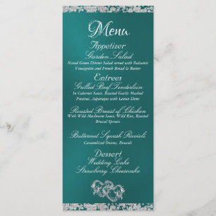 Menu Coeurs, Monogramme & Parties scintillant - Mariage