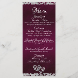Menu Coeurs, Monogramme & Parties scintillant - Mariage