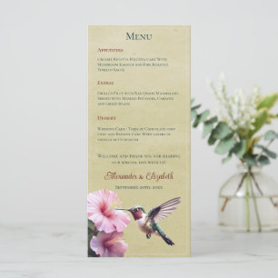 Menu Colibri et Hibiscus Mariage jaune