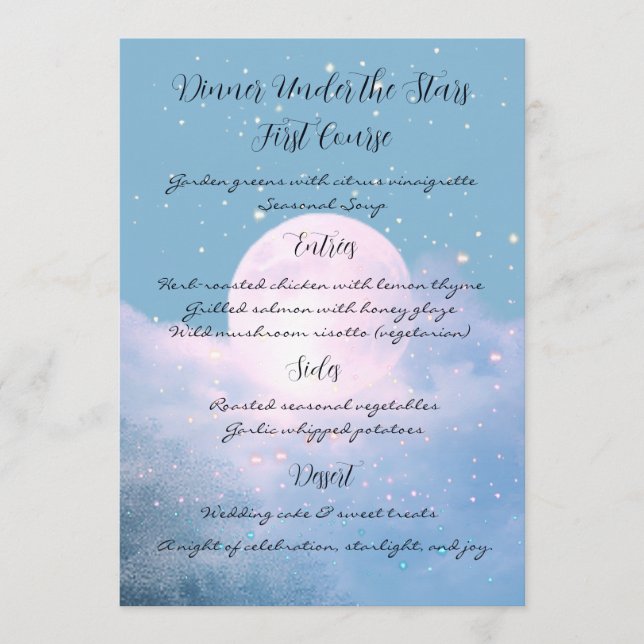 Menu Collection de mariage atmosphérique Moonlight Shim (Devant)