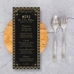 Menu Collection de Mariages Art Déco Gatsby vintage des<br><div class="desc">Célébrez-vous dans le style grâce à ces cartes de menu élégantes et vintages des années 20. Le libellé est facile à personnaliser et vos invités de dîner seront ravis lorsqu'ils reçoivent ces menus super élégants. Les éléments mariages correspondants se trouvent dans la collection.</div>