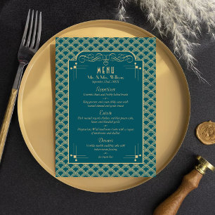 Menu Collection de Mariages Art Déco Gatsby vintage des