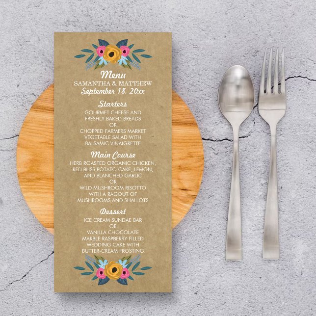Menu Collection de Mariages de couronnes florales Kraft (Créateur téléchargé)