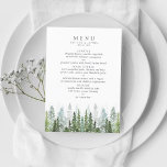 Menu Collection de Mariages de la forêt de pins d'aquar<br><div class="desc">Célébrez dans le style avec ces cartes de menu mariages design et très tendance. Ce design est facile à personnaliser avec votre libellé d'événement spécial et vos invités seront ravis quand ils verront ces menus fabuleux.</div>