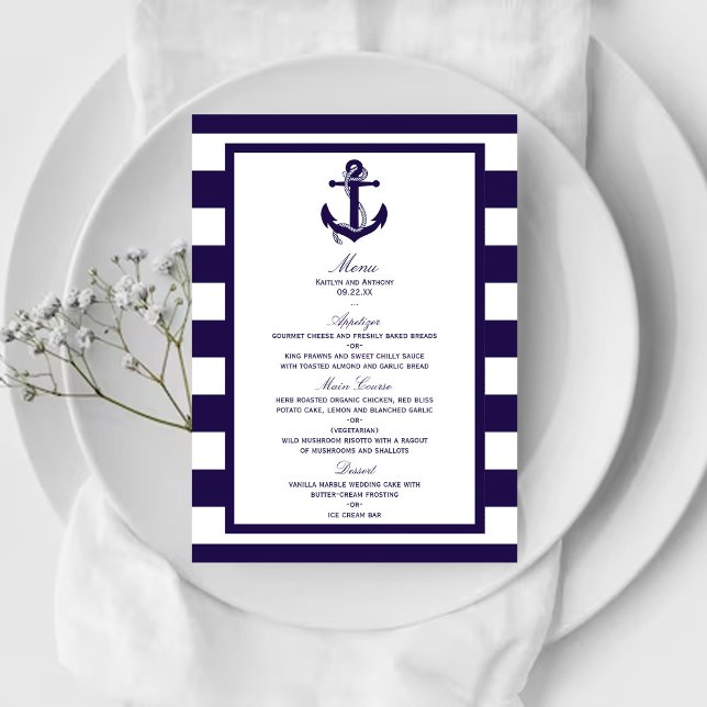 Menu Collection de Mariages de la marine d'Ancres nauti (Créateur téléchargé)