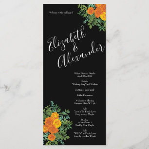Menu Collection Mariage gothique d'Halloween noir et or
