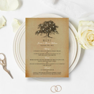 Menu Collection Vintage de Mariages de chênes anciens -