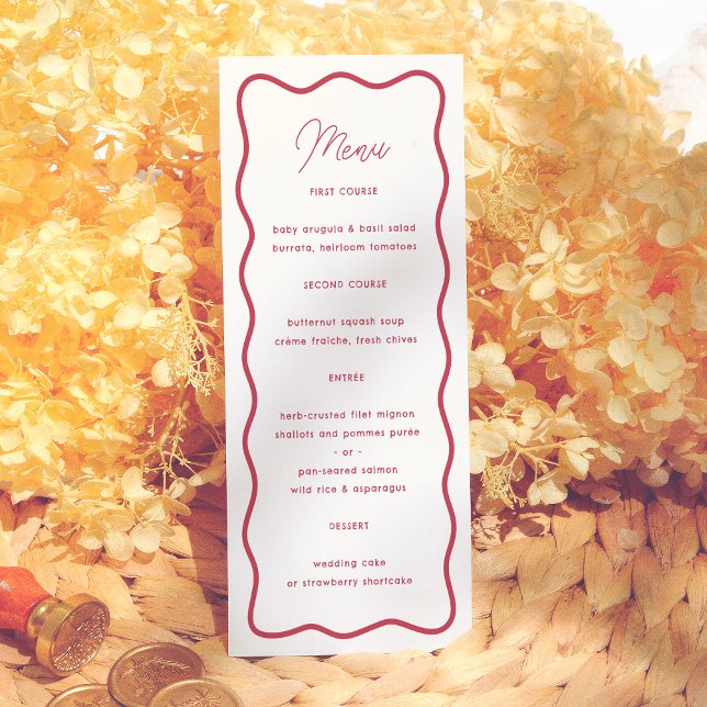 Menu Colorful Modern Bold Wavy Frame Retro Wedding (Créateur téléchargé)