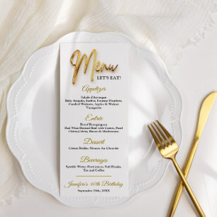 Menu - Conception minimaliste Tex or 3d