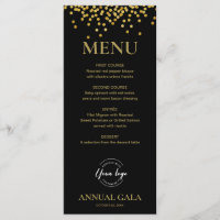 Confetti Gold sur Black Annual Gala Company Élégan
