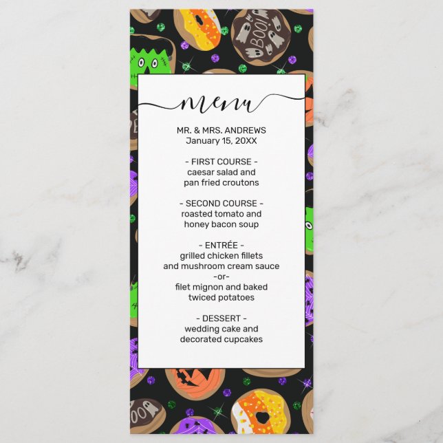 Menu Cool Parties scintillant mignonne Confetti Donuts  (Devant)