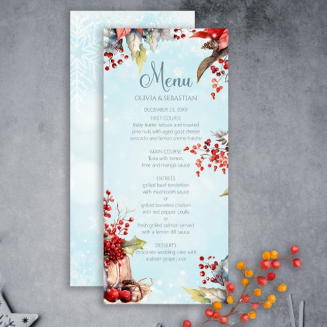 Menu Cosy Winter Rowan bouquet Mariage (Créateur téléchargé)