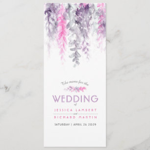 Menu Couleur d'aquarelle rose violet