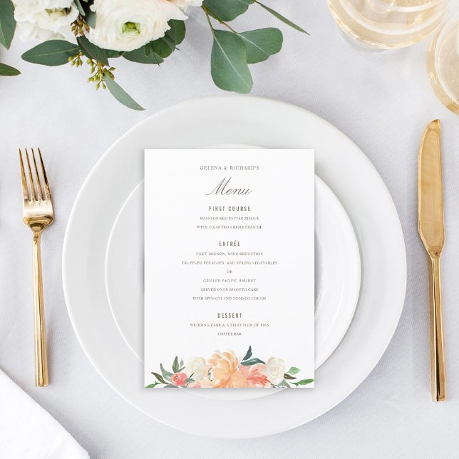 Menu Couleur florale florale couleur personnalisée (Créateur téléchargé)