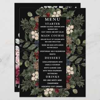 Menu Couleur gras Floral couple photo mariage