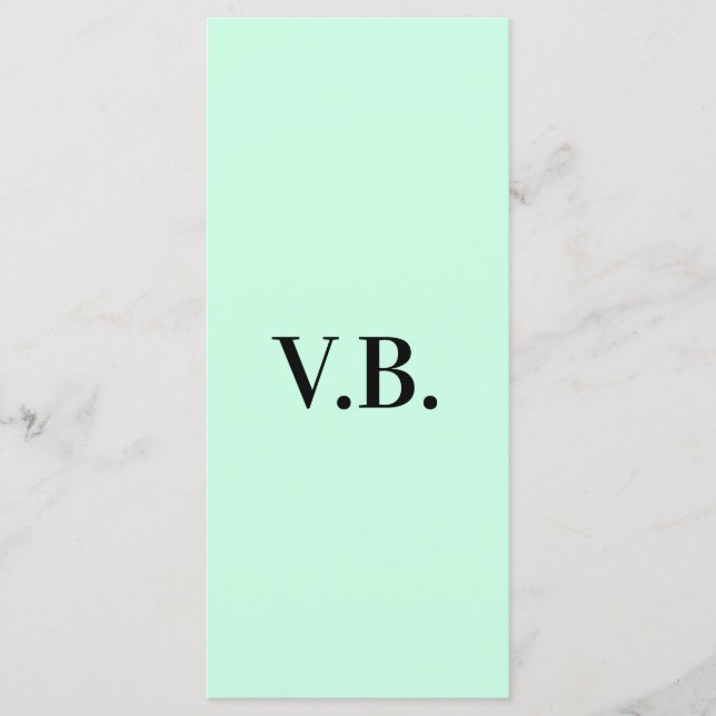 Menu Couleur unie simple ajouter nom texte monogramme (Devant)