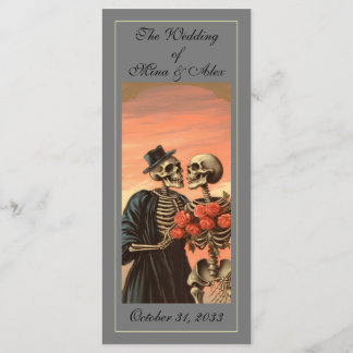 Menu Couple De Squelette vintage Avec Gris Floral Autom