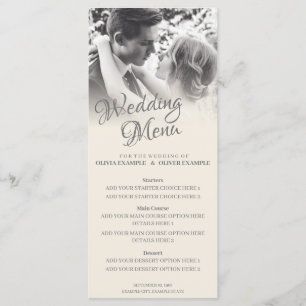 Menu Couple Mariage baiser en monochrome