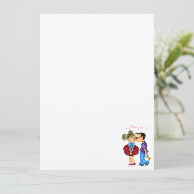 Menu Couple mignon avec texte - I Lote (Debout devant)