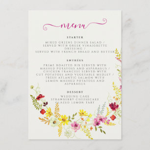 Menu Couronne de fleurs d'orchidées sauvages rose viole