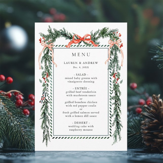 Menu Couronne de mariage de verdure d'hiver (Créateur téléchargé)
