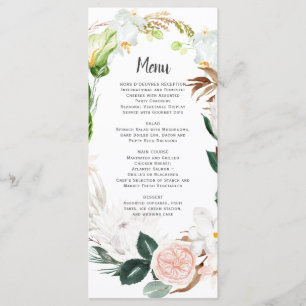 Menu Couronne de mariage tropicale Lush Paradise White