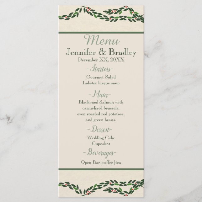 Menu Couronne de Noël (Devant)