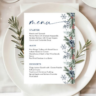 Menu Couronne de Noël Fantaisie Rouge pour Dîner de Fêt
