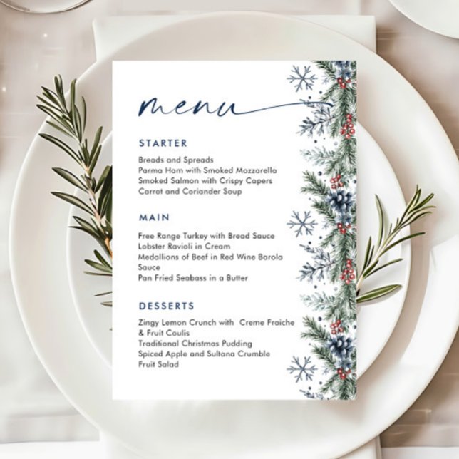 Menu Couronne de Noël Fantaisie Rouge pour Dîner de Fêt (Créateur téléchargé)