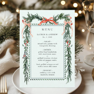 Menu Couronne de verdure hivernale Mariage Vert menthe