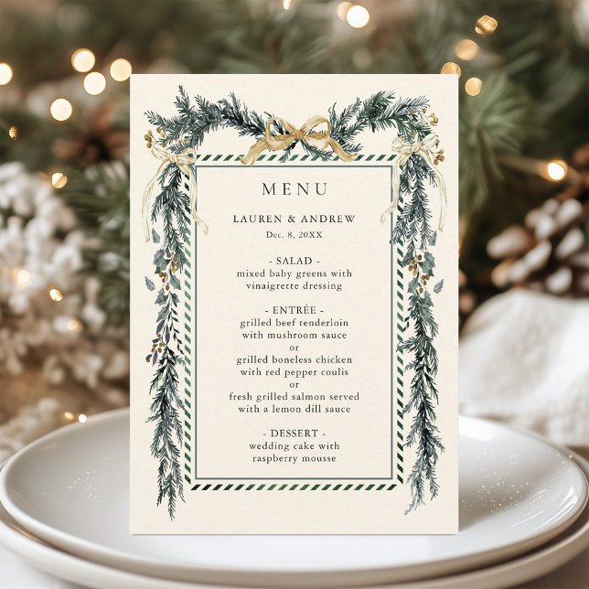 Menu Couronne dorée et guirlande de verdure Mariage ivo (Créateur téléchargé)