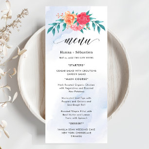 Menu Couronne élégante Monogramme Mariage