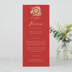 Menu Couronne florale moderne double xi mariage chinois