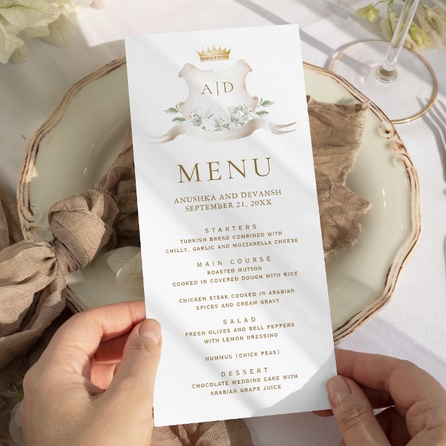 Menu Couronne Royale Mariage Gold Crest (Créateur téléchargé)