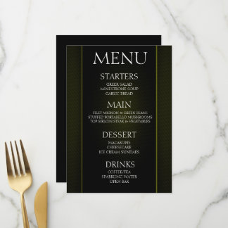 Menu Créez le Vôtre - Événement Minimaliste Olive Noire