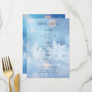 Menu Créez Vos Propres Flocons de Neige Boisson Bleu Bo