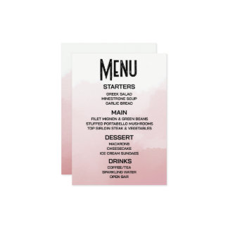 Menu Créez votre propre aquarelle ombrée rouge subtil