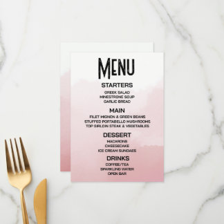 Menu Créez Votre Propre Aquarelle Ombrée Rouge Subtile 