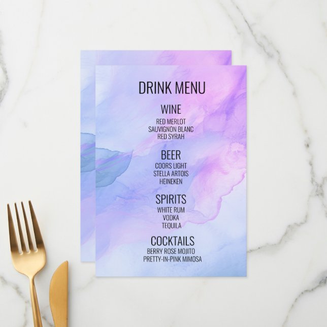 Menu Créez votre propre boisson - Boisson Arrière - pla (Devant/Arrière en situation)
