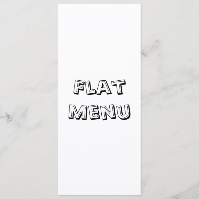 Menu Créez Votre Propre Carré Plat Simple 4" x 9.25" (Devant)