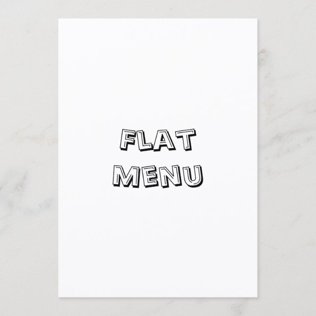 Menu Créez votre propre carré plat simple 5" x 7" (Devant)